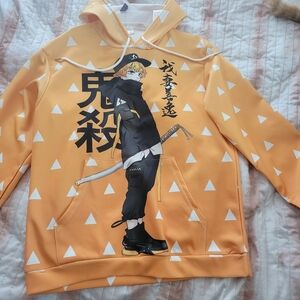 Anime Graphic Yellow Hoodie Size Large NWOT